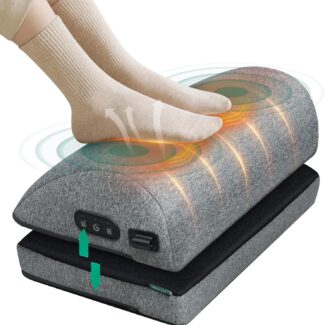 Snailax Heated Foot Rest Under Desk at Work, FSA Eligble Desk Foot Stool with Heat & Vibration Massage, Fathers Day Dad Gifts for Men, Foot Warmer Feet Heater for Office Chair, Gaming Home Use