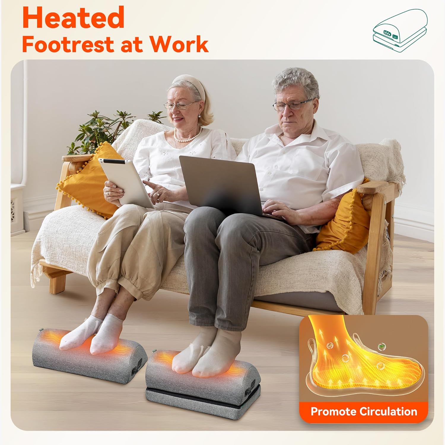 Snailax Heated Foot Rest Under Desk at Work, FSA Eligble Desk Foot Stool with Heat & Vibration Massage, Fathers Day Dad Gifts for Men, Foot Warmer Feet Heater for Office Chair, Gaming Home Use - Image 4