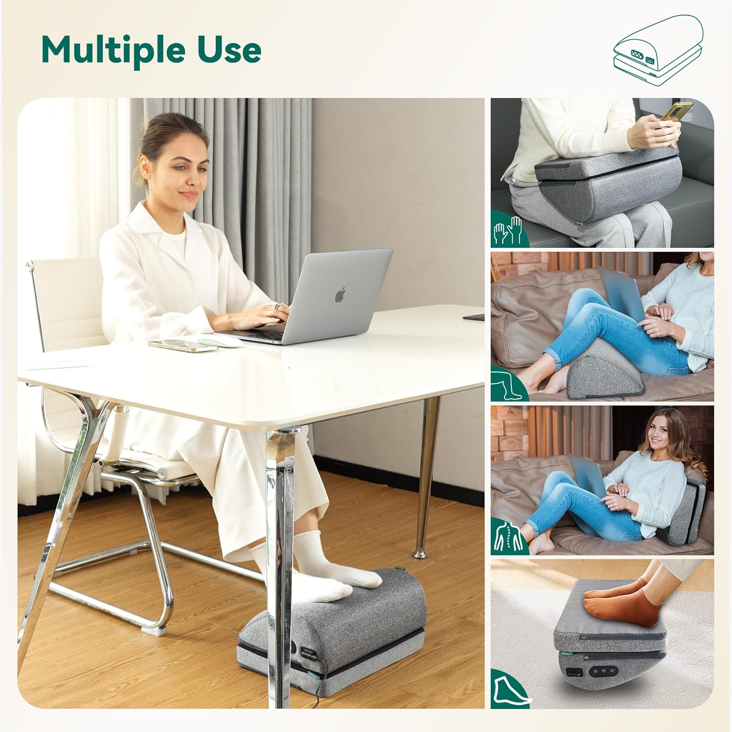 Snailax Heated Foot Rest Under Desk at Work, FSA Eligble Desk Foot Stool with Heat & Vibration Massage, Fathers Day Dad Gifts for Men, Foot Warmer Feet Heater for Office Chair, Gaming Home Use - Image 7